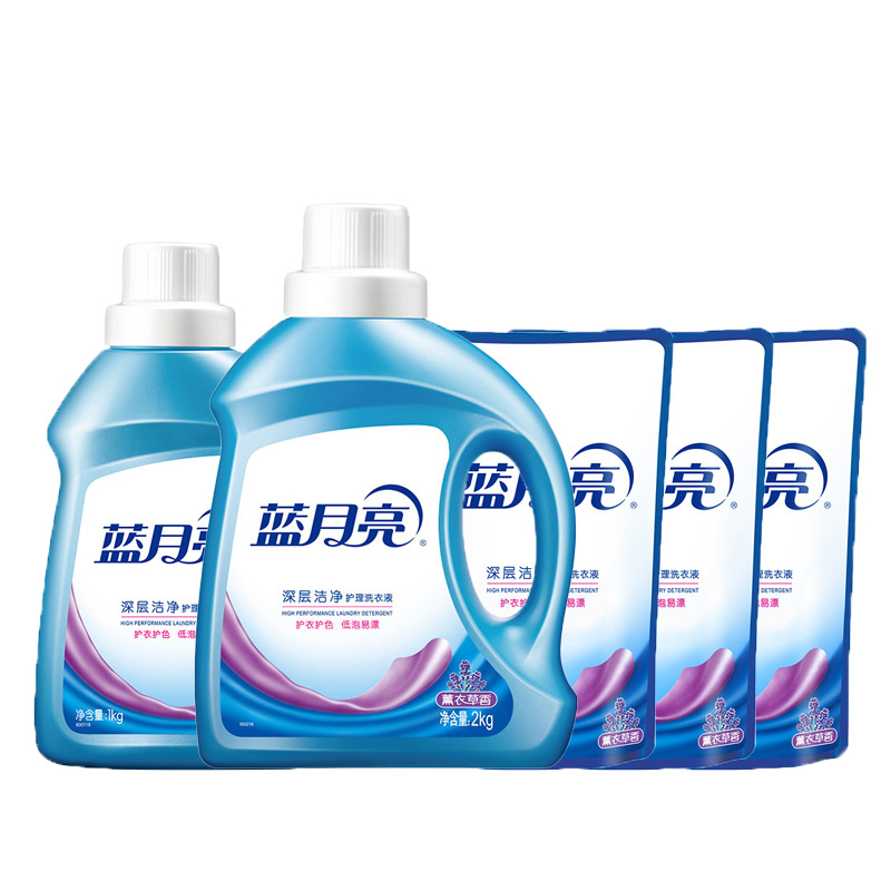 蓝月亮薰洁净洗衣液2kg*1+薰洁净洗衣液1kg*1+薰洁净袋500g*3-81000837 清洁去污