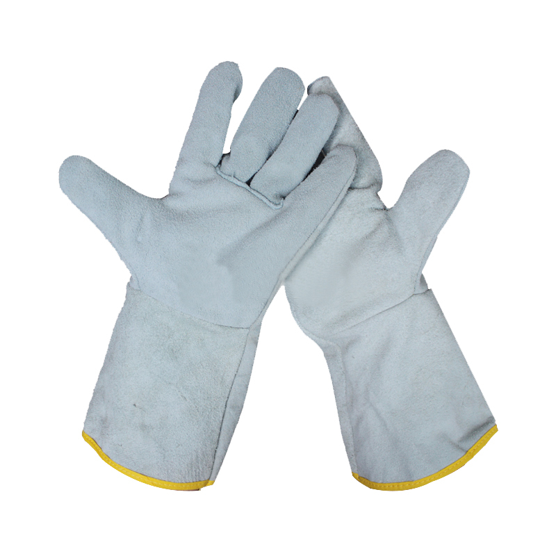 谋福 198电焊手套焊工烧焊机械加固加托耐用耐高温隔热手套(长款全牛皮加固款)。