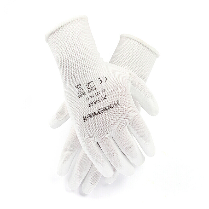 霍尼韦尔（Honeywell）PU FIRST WHITE 耐磨聚氨酯PU涂层工作手套（白）-9