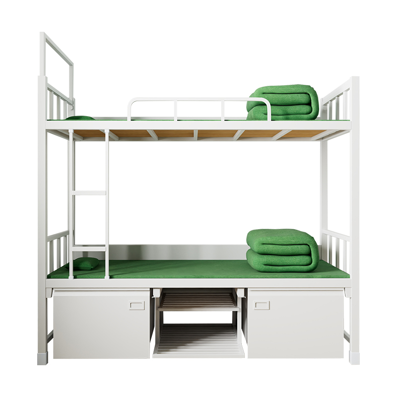 臻远ZYJ-01钢制双人床宿舍组合床双层床上下铺含床下柜