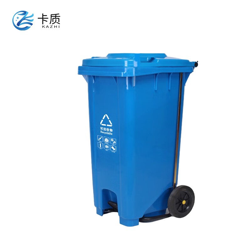 卡质（KAZHI）大号分类垃圾桶带盖 常规款带轮带盖 240L/个高清大图