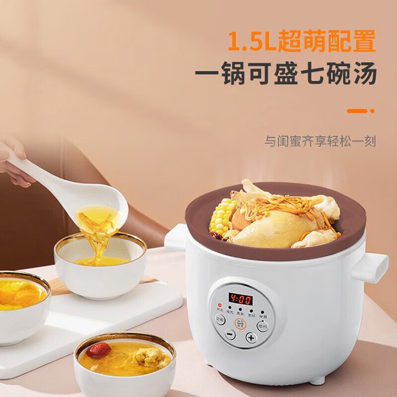 九阳(Joyoung)1.5升容量电炖锅DGD1505AM煲汤锅燕窝养生炖汤煮粥高清大图
