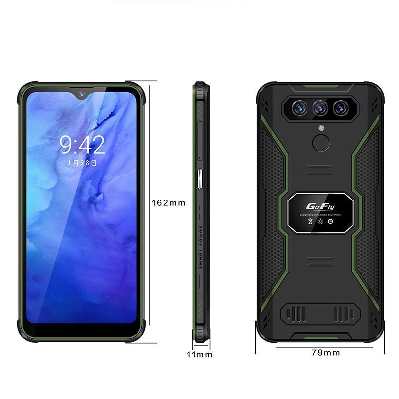 路虎三防智能手机超长待机老人大屏大声军工户外电霸通4g|军绿色[送