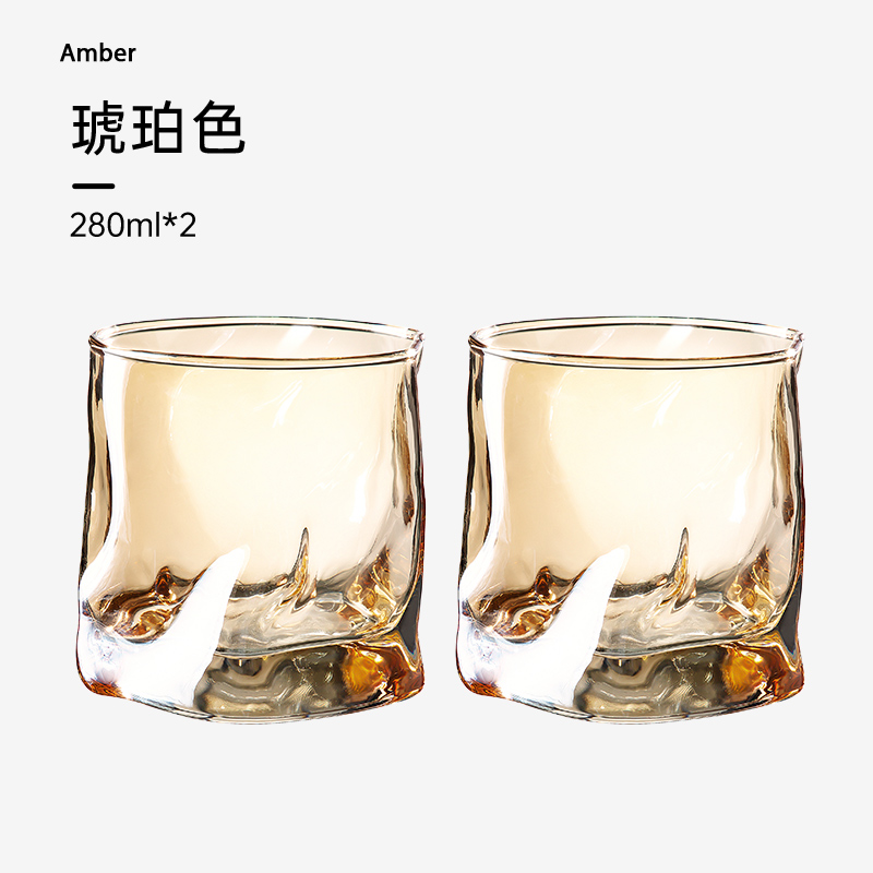 炊大皇扭扭玻璃杯套装 NN28A3扭扭玻璃杯套装（琥珀色） 280ML*2