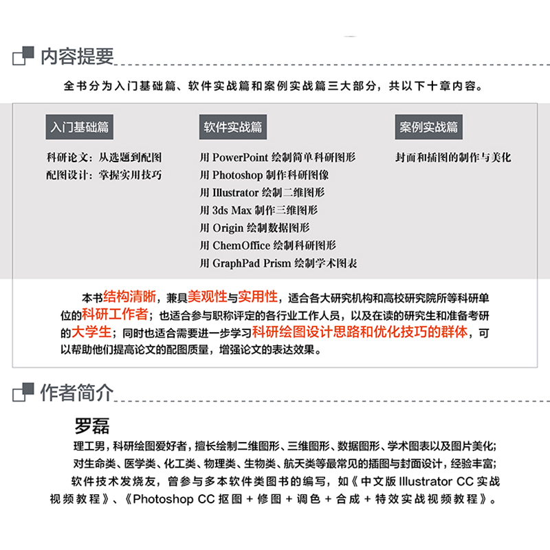 [正版]科研论文配图设计与制作一本通 赠视频 科研小白工具书 科研论文选题设计实验设计 数据图形绘制 学术图表绘制 高