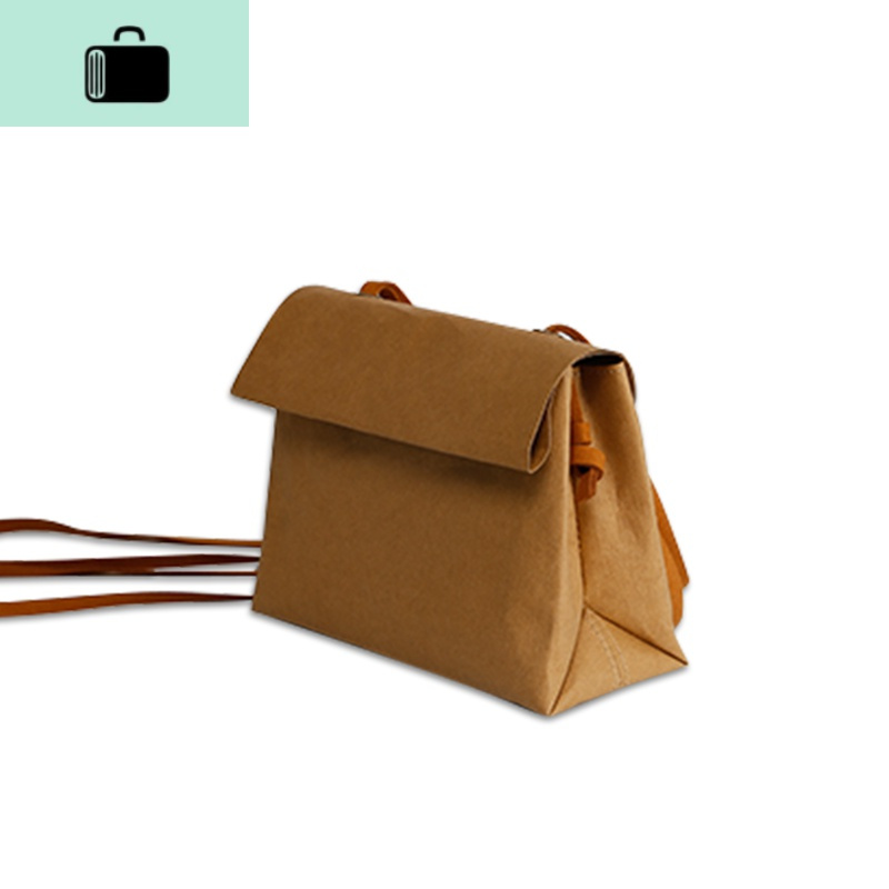 森系复古包包日系单肩包大容量斜挎包牛皮纸包ins女小众百搭小包new