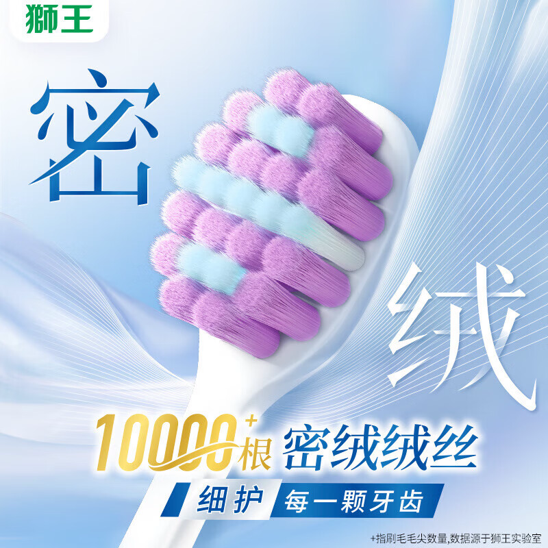 狮王细齿洁密绒细护2支装牙刷高清大图