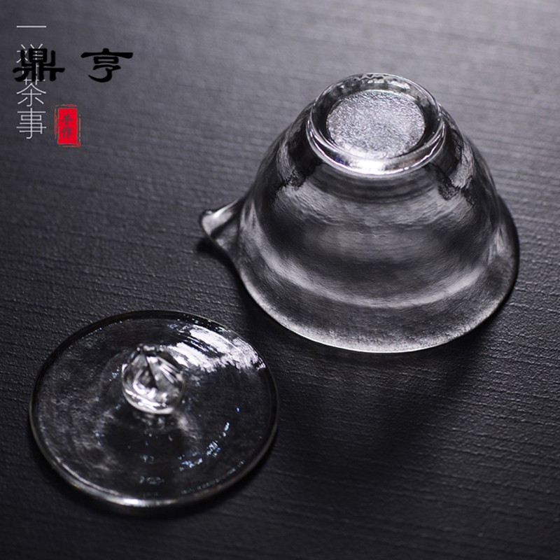 鼎亨玻璃茶壶纯手工加厚耐热玻璃盖碗日式手抓壶功夫茶泡茶器茶具