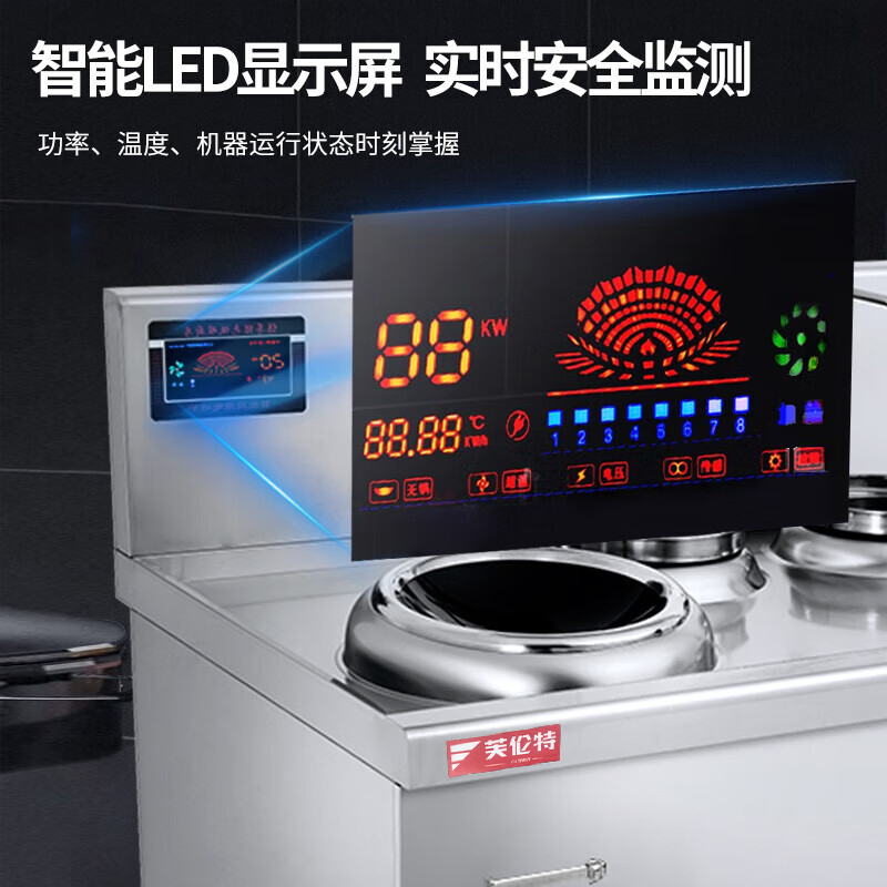 芙伦特 电磁双头双尾40小炒灶 FLT-GT-STSW40-DC高清大图