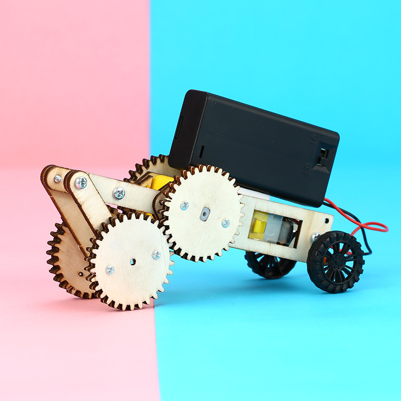 小学生科技手工制作材料包学生玩具科学实验马达stea齿轮往返车袋装