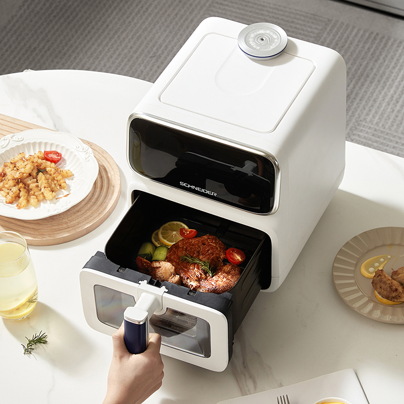 SCHNEIDER施耐德蒸烤空气炸锅 大容量薯条机披萨机可视化烤箱炸鸡锅可预约SWK-XZL02 5.5L高清大图