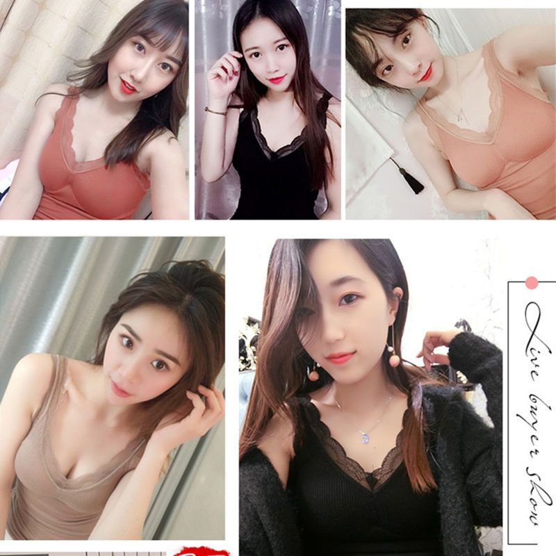 [芒果小龙]冬季保暖背心女加厚加绒紧身性感带胸垫保暖内衣女士美体上衣大码