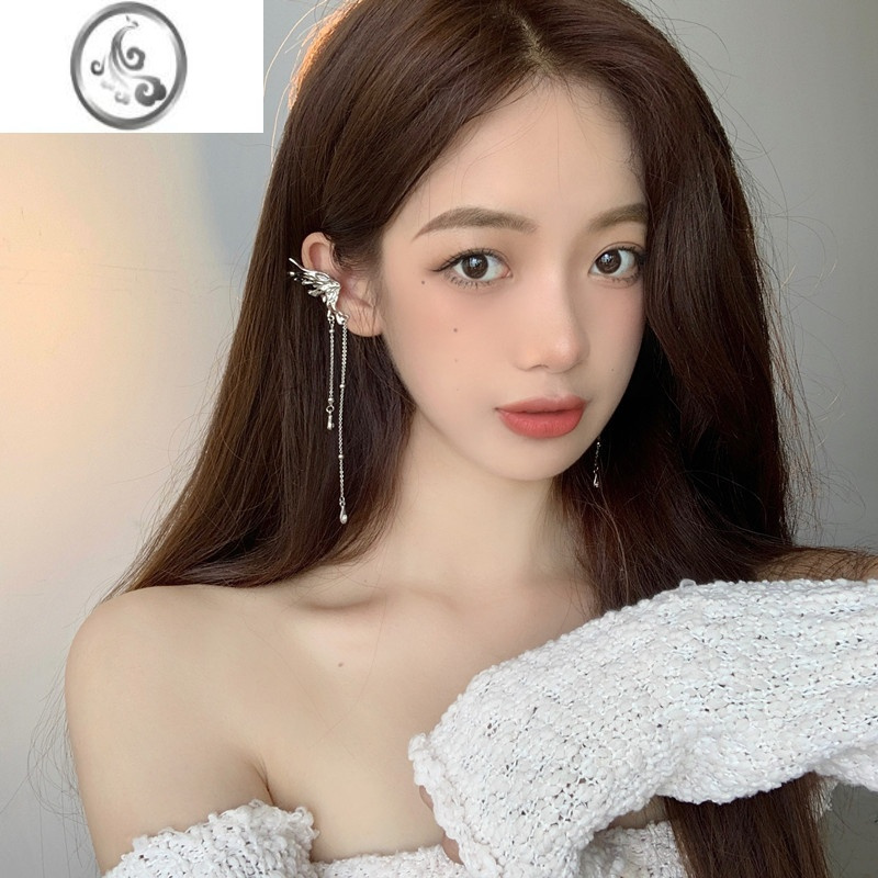JiMi超仙精灵蝴蝶流苏耳夹女小众设计感耳钉高级感耳挂无耳洞耳骨夹夏