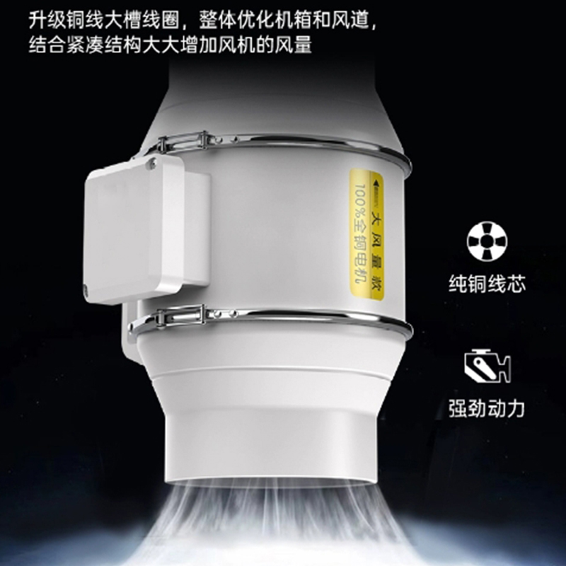 Hittery 卫生间管道排气扇 3寸接管75mm[单速](单位:个)高清大图