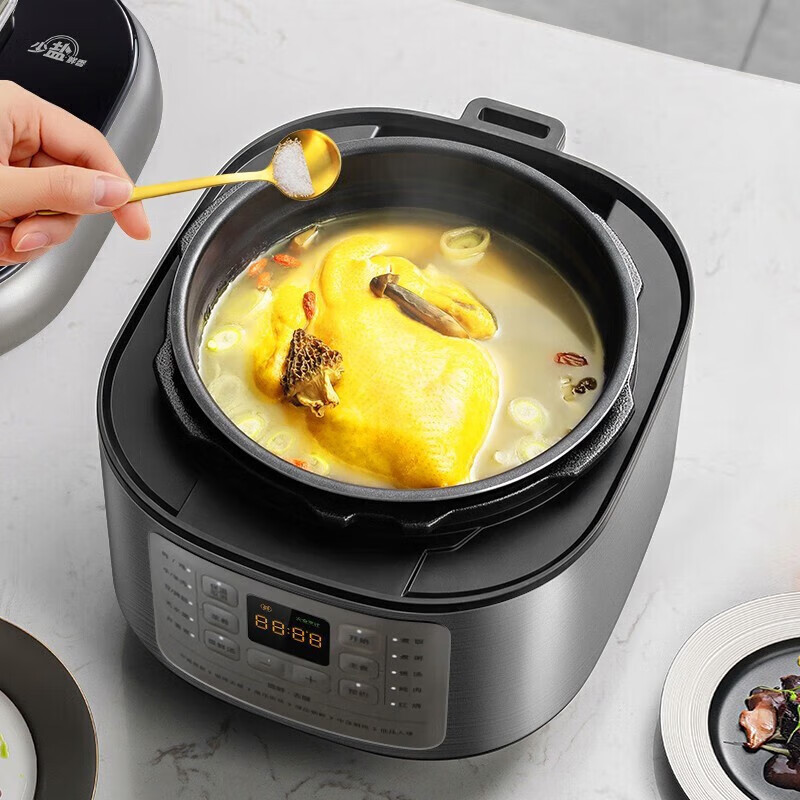 美的(Midea)电压力锅双胆高压锅1000W功率70kPa压力锅6L智能预约MY-C643G