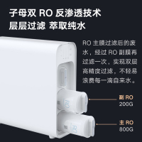 小米(mi)净水器H1000G家用直饮厨下式厨房净水机1000加仑大流量无罐反渗透纯水机即滤即饮MR1053