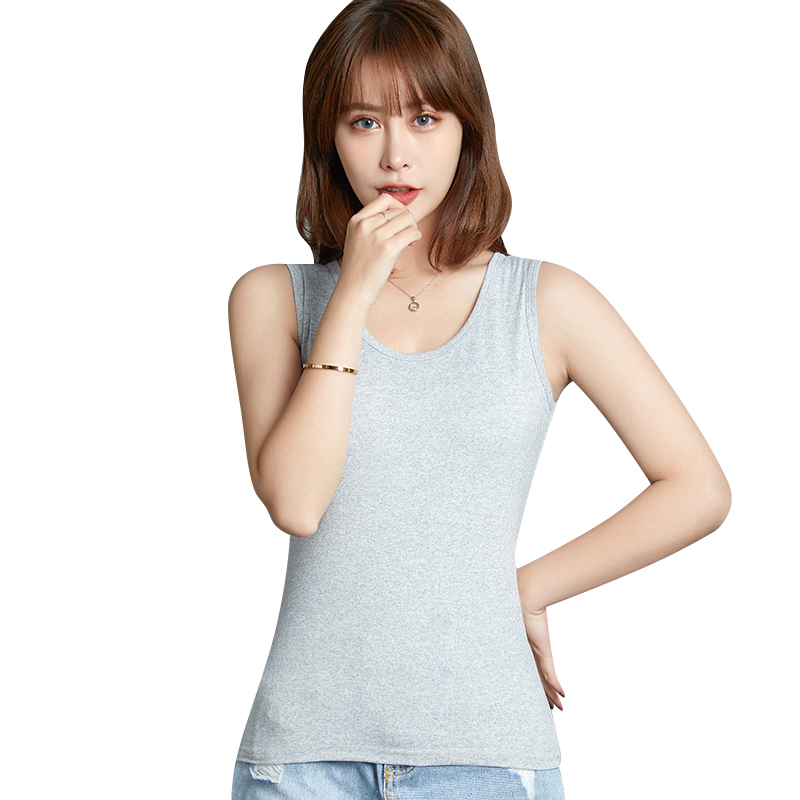 suntek小背心女打底无袖吊带衫修身上衣纯色棉质内搭u型工字外穿夏季