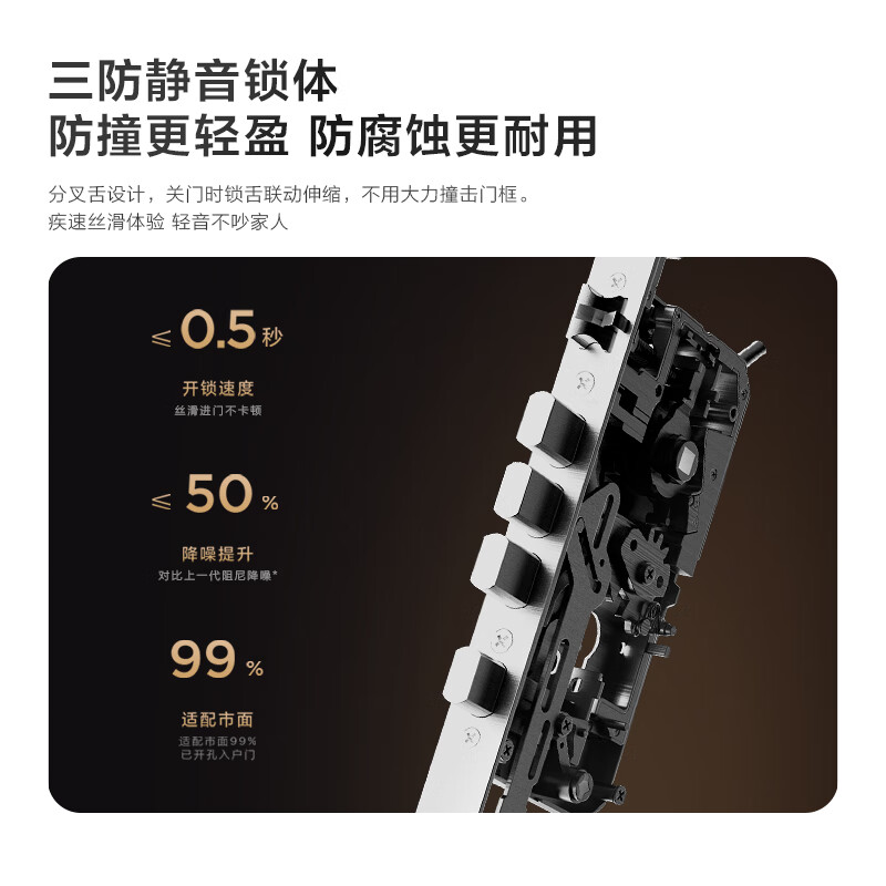TCL 智能门锁3D人脸识别大屏猫眼超时回家提醒长续航指纹密码锁 P6Pro高清大图