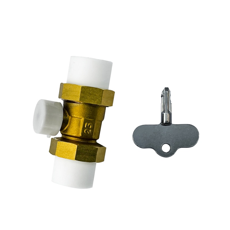 杉外山 PPR热熔暖气水管黄铜锁闭球阀 个高清大图