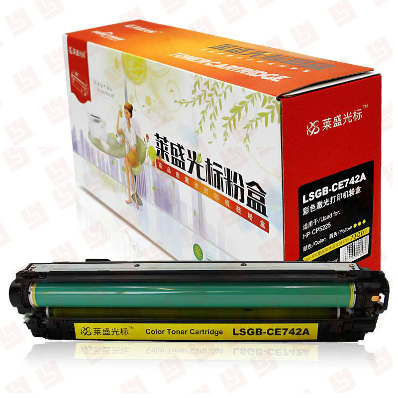 莱盛光标 LSGB-CE742A 粉盒适用HP CP5225 黄色