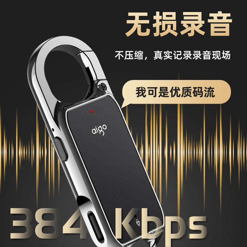 爱国者(AIGO) 钥匙扣数码 录音笔 R2203-8G 黑色高清大图