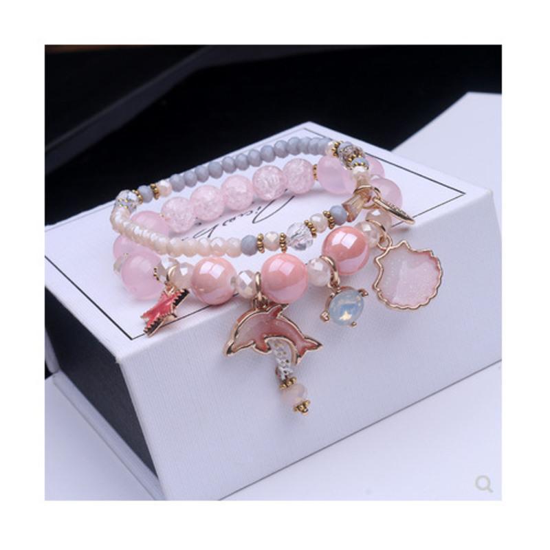 儿童手链小学生手链女公主可爱闺蜜手链新款少女心梦幻可爱女童粉色