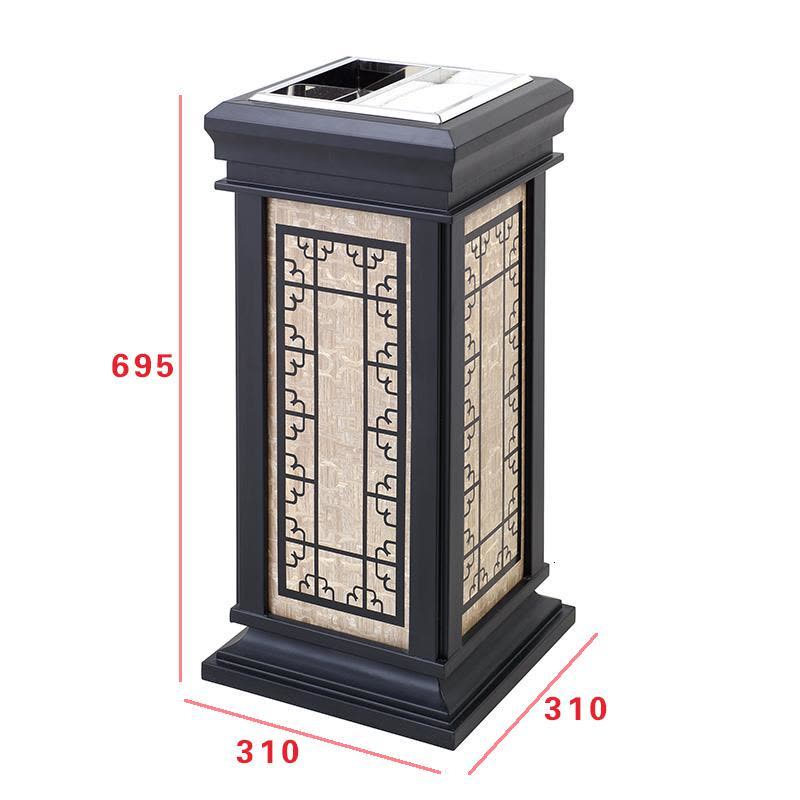 中式垃圾桶创意仿古烟灰桶酒店大堂电梯口立式带烟灰缸果皮箱图片