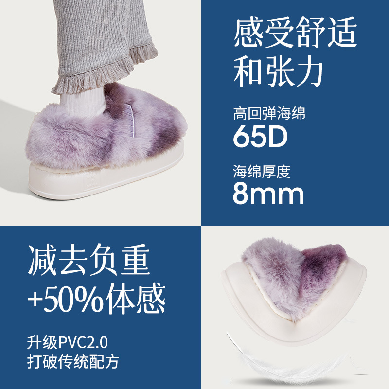 达拉熊包跟棉拖鞋女秋冬季居家居情侣室内暖绒毛毛拖家用保暖厚底棉鞋男
