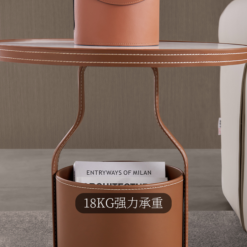 芝華仕(CHEERS)芝华仕意式现代简约角几圆形岩板储物沙发边几小型客厅家具DG03