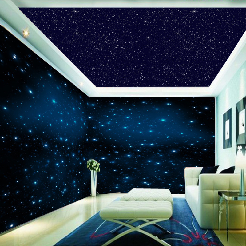 客厅电视背景墙壁纸定制大型壁画墙纸天花板吊顶星空宇宙无纺布壹德壹
