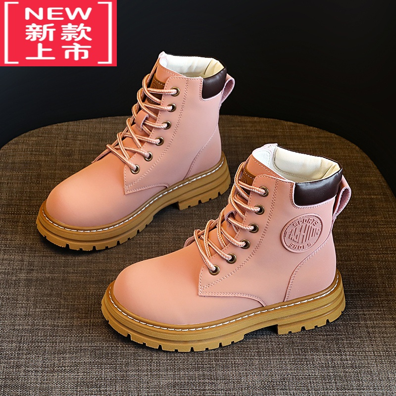 可莉允女童马丁靴2022春秋新款儿童工装英伦风短靴中大童靴子网红大黄靴