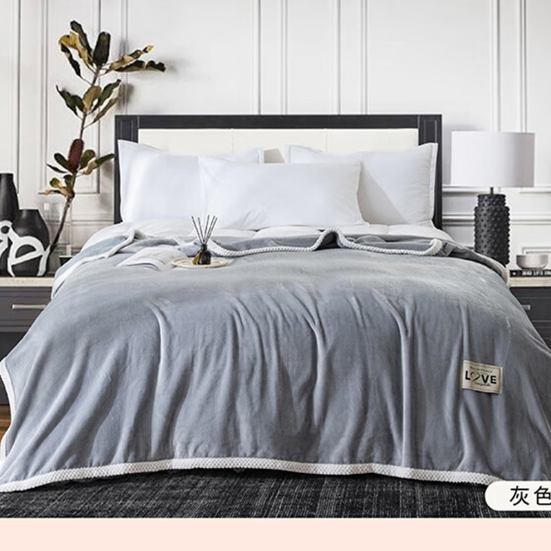 芳恩(faunen) 纯享牛奶绒毯FN-T9015-1 灰色 200×230cm 1280g高清大图