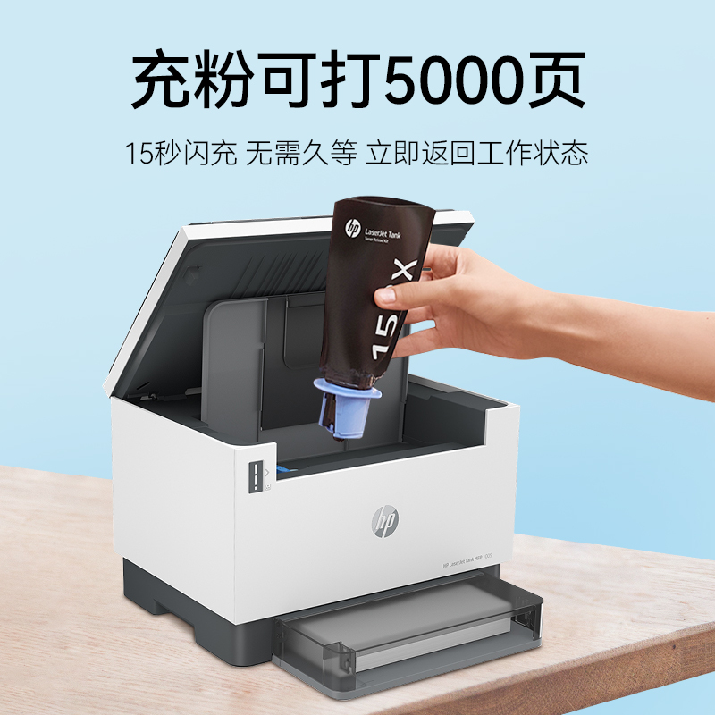 惠普HP LaserJet Tank MFP 2606dw A4黑白激光多功能一体机 打印复印扫描一体机 自动双面打印无线wifi 家用办公可充粉随机耗材5000页