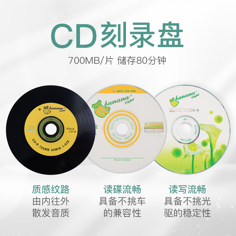 空白CD光盘50片(含保护套50个) (一套装)