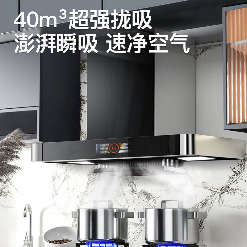 [保5年]欢呼好太太 升降款抽油烟机欧式 顶吸式T型40立方脱排直吸自动清洗家用厨房吸油机排烟罩上门安装T168图片