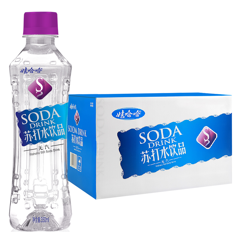 娃哈哈无汽苏打水饮料350ml24瓶整箱装弱碱性
