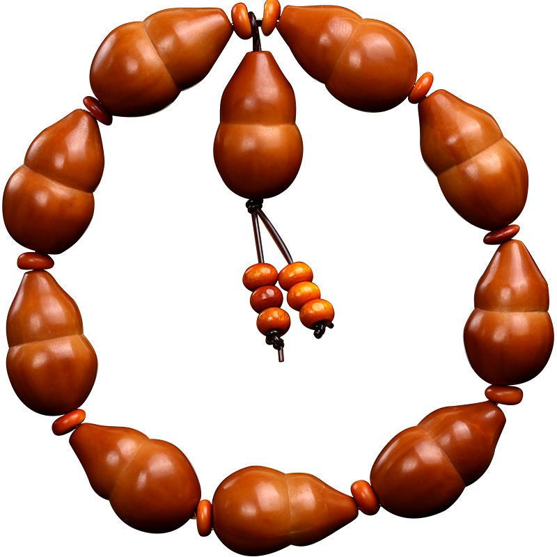 招财纳福橄榄核葫芦手串老油核手工雕刻文玩小葫芦寓意深厚1516籽纳福