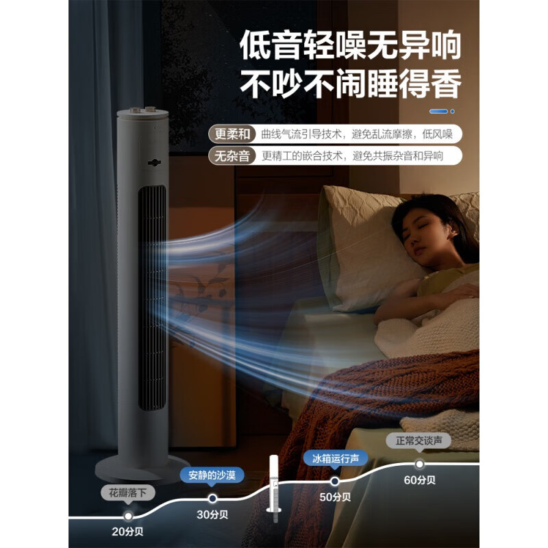 艾美特(AIRMATE)塔扇 空调扇家用无叶风扇遥控落地扇安全定时风扇FT-X17高清大图