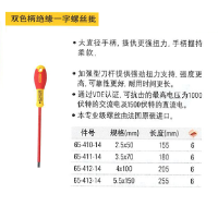 史丹利 双色柄一字绝缘螺丝批2.5x50mm 65-410-14