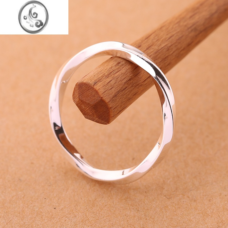 jimis999银银戒指女素圈莫比乌斯环情侣一对男简约食指小众潮礼物