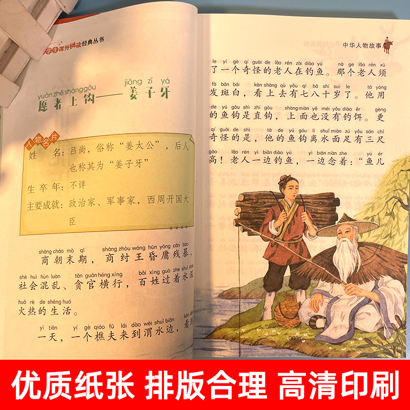 中华人物的故事 [正版]4本28元中华人物故事彩图注音版中国古代名人大全书籍儿童小学生一年级二年级三课外阅读拼音历史励志高清大图