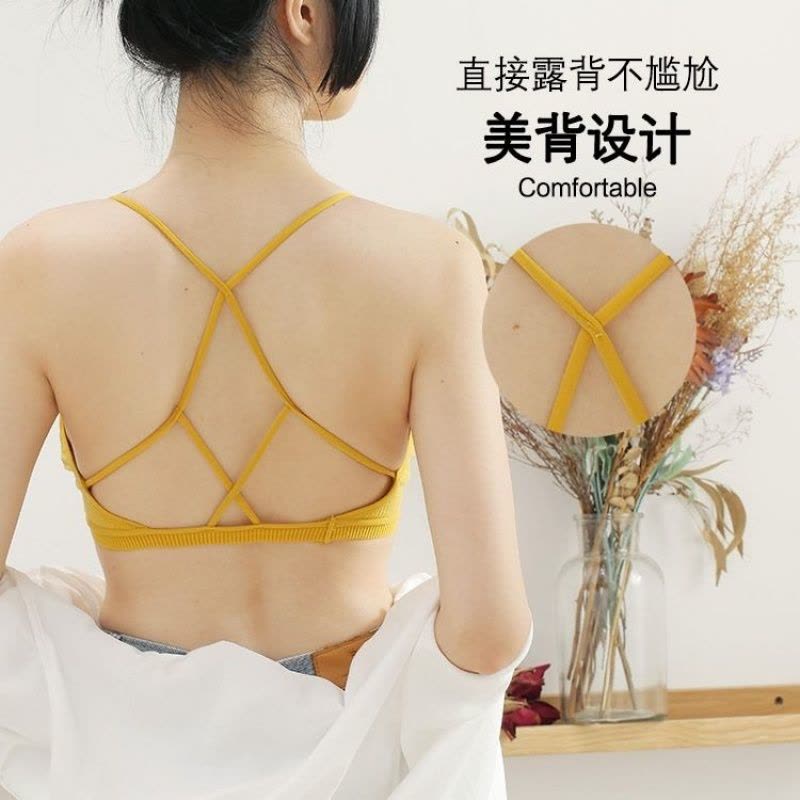 辞梅【可拆卸】薄款夏透气内衣女学生韩版性感文胸无钢圈美背聚拢胸罩图片