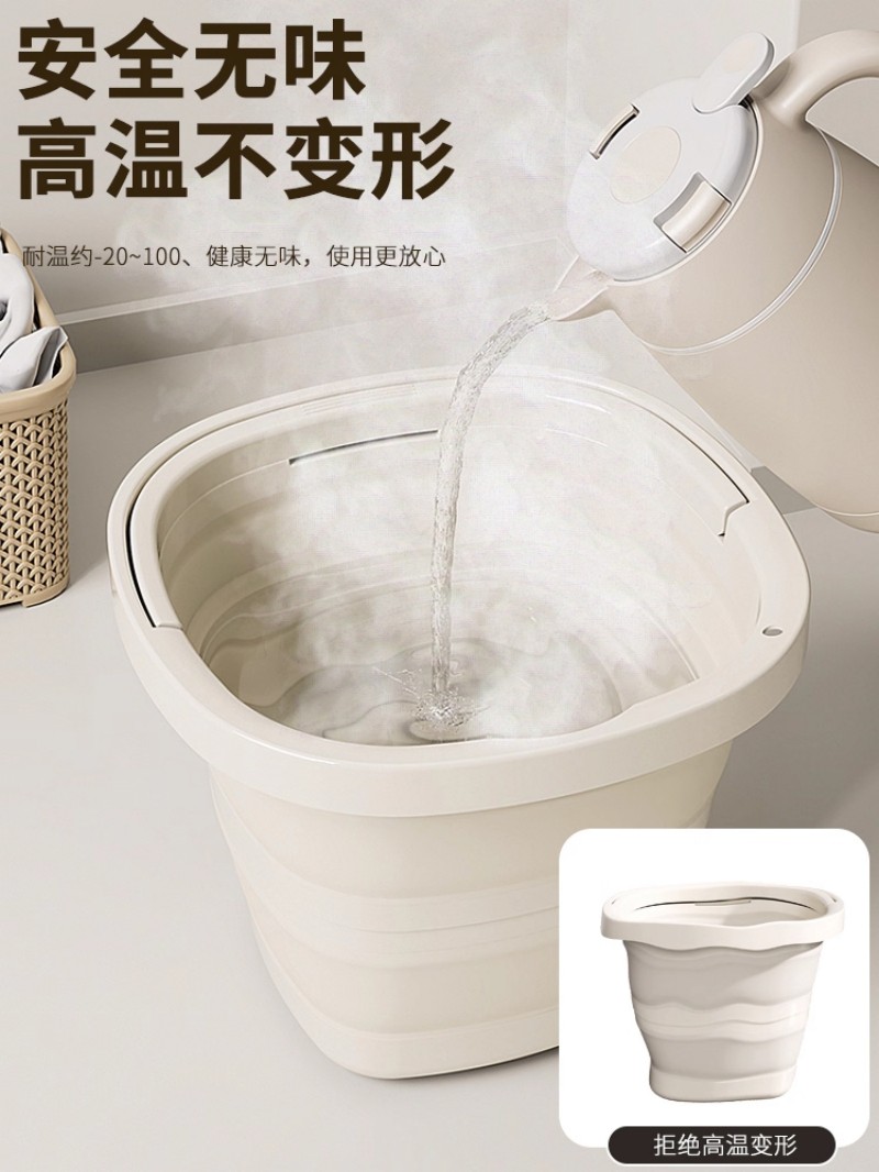 直隶旺牌 折叠水桶家用大容量学生宿舍手提桶车载户外钓鱼旅行便携式泡脚桶 个高清大图