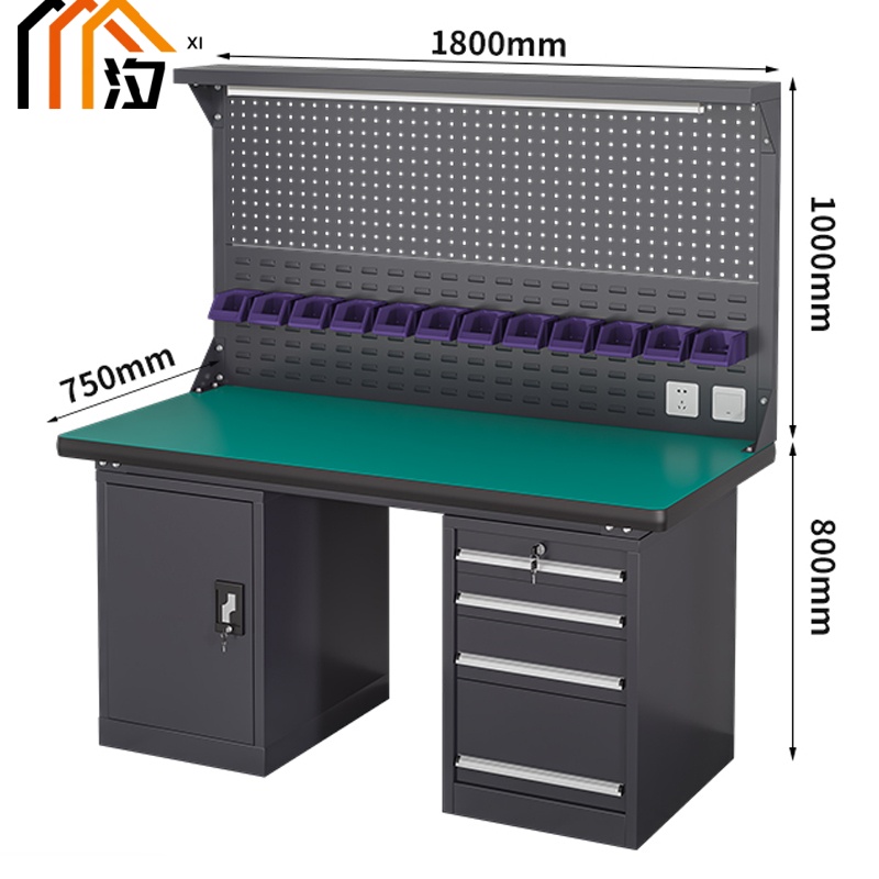 汐重型钳工操作台 工具桌180cm张高清大图