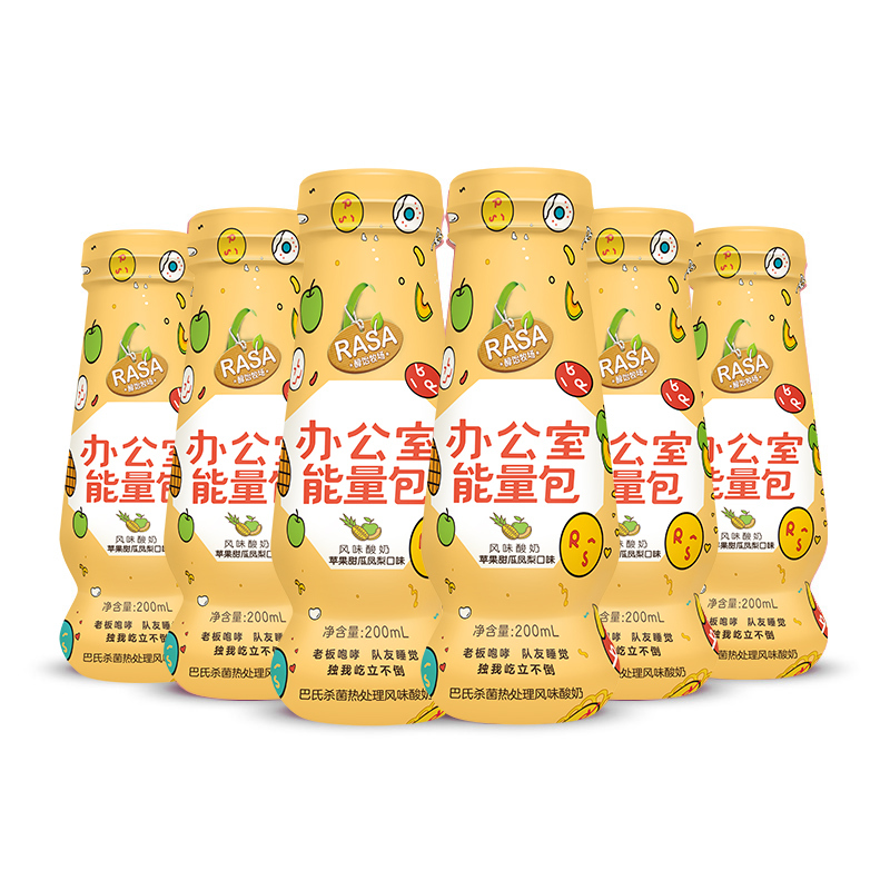 RASA醇饴牧场苹果凤梨甜瓜口味风味酸奶180ml*6