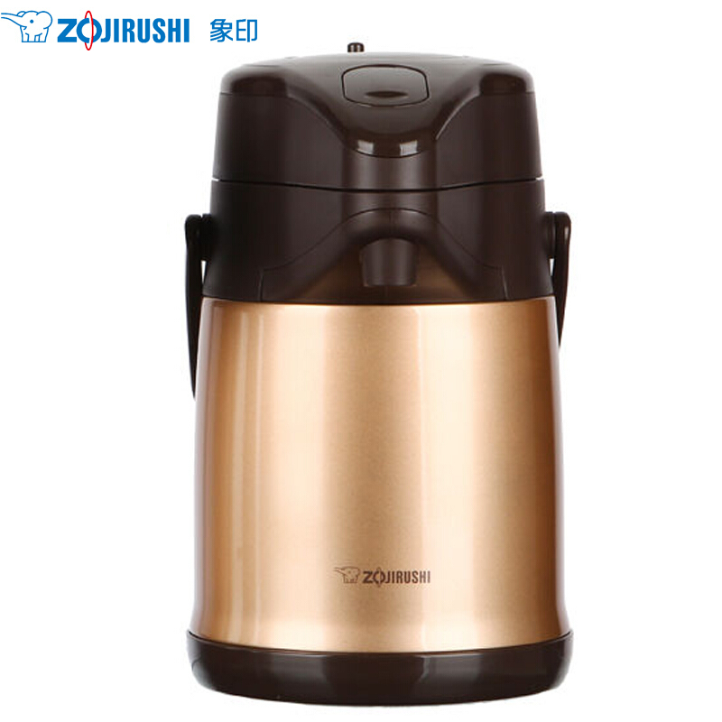 象印(ZO JIRUSHI)气压式保温壶SR-CC22C-NZ 不锈钢真空居家保温瓶 家用咖啡壶热水瓶2.2L金铜色