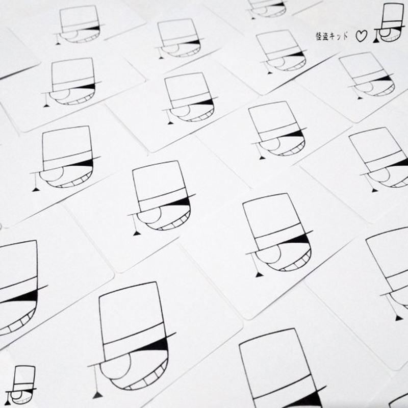 怪盗基德kid/黑羽快斗预告函周边动漫卡片名侦探柯南书签名片20枚 第