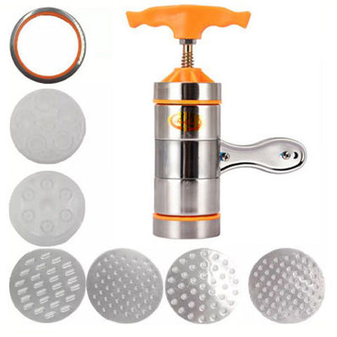 小型面条机家用手动 手摇手拧压面机挤面不锈钢饸饹机压面器|f型6个