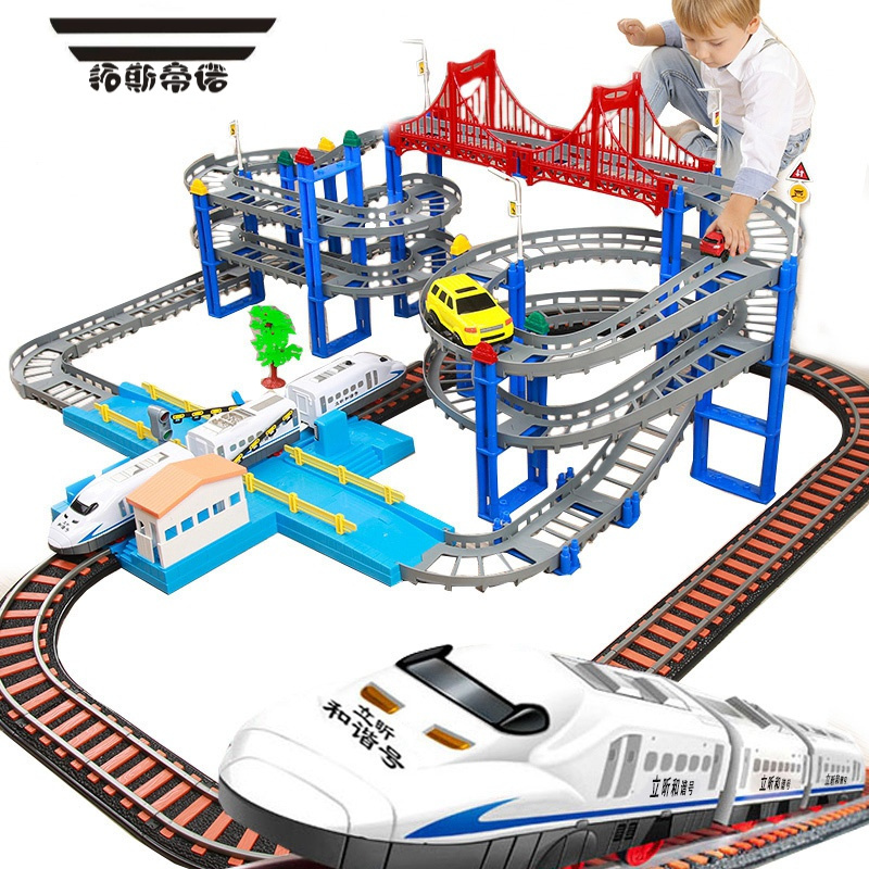 拓斯帝诺和谐号火车玩具轨道交通高铁滑行轨道车2021儿童男孩新款火车