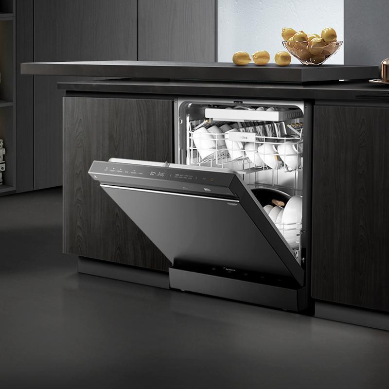 美的(Midea)家用16套变频洗碗机GX1000 光触媒热风烘干三星消毒五臂飓风洗全自动立嵌两用大容量智能刷碗机